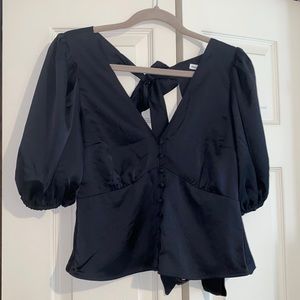 Abercrombie & Fitch Black tie back top NWT
